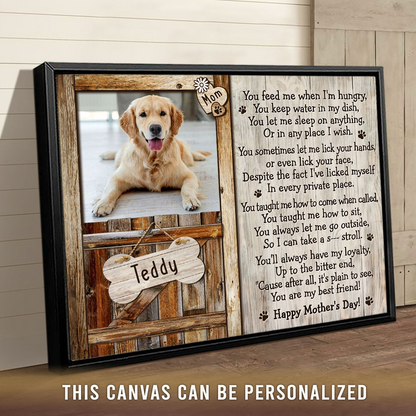 Personalized Dog Landscape Canvas, Custom Pet Photo, Mothers Day Gift For Dog Mom Canvas, Perfect Gift For Dog Lovers, Friend, Family