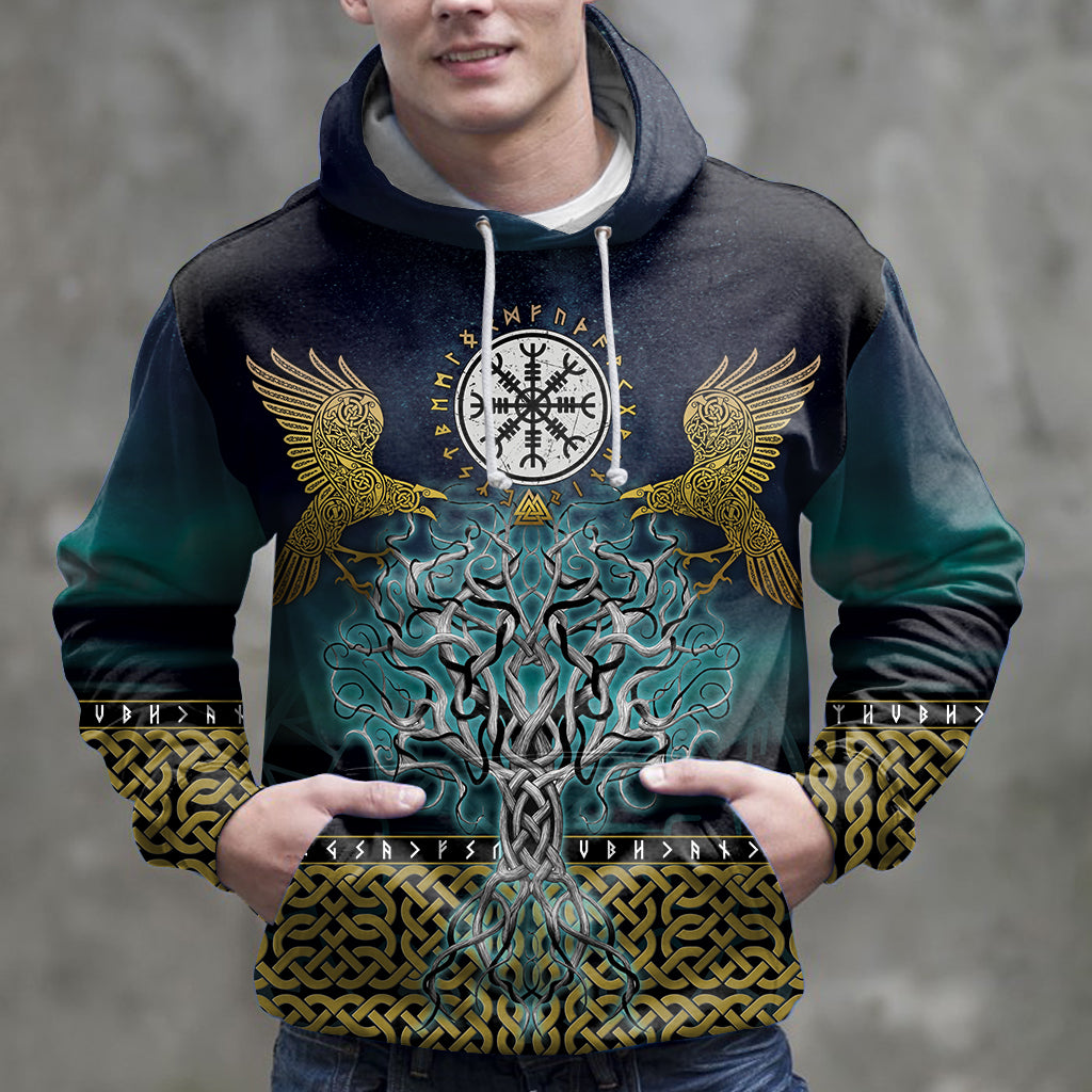 Viking Vegvisir Tree Of Life Pullover Premium Hoodie, Perfect Outfit For Men And Women On Christmas New Year Autumn Winter