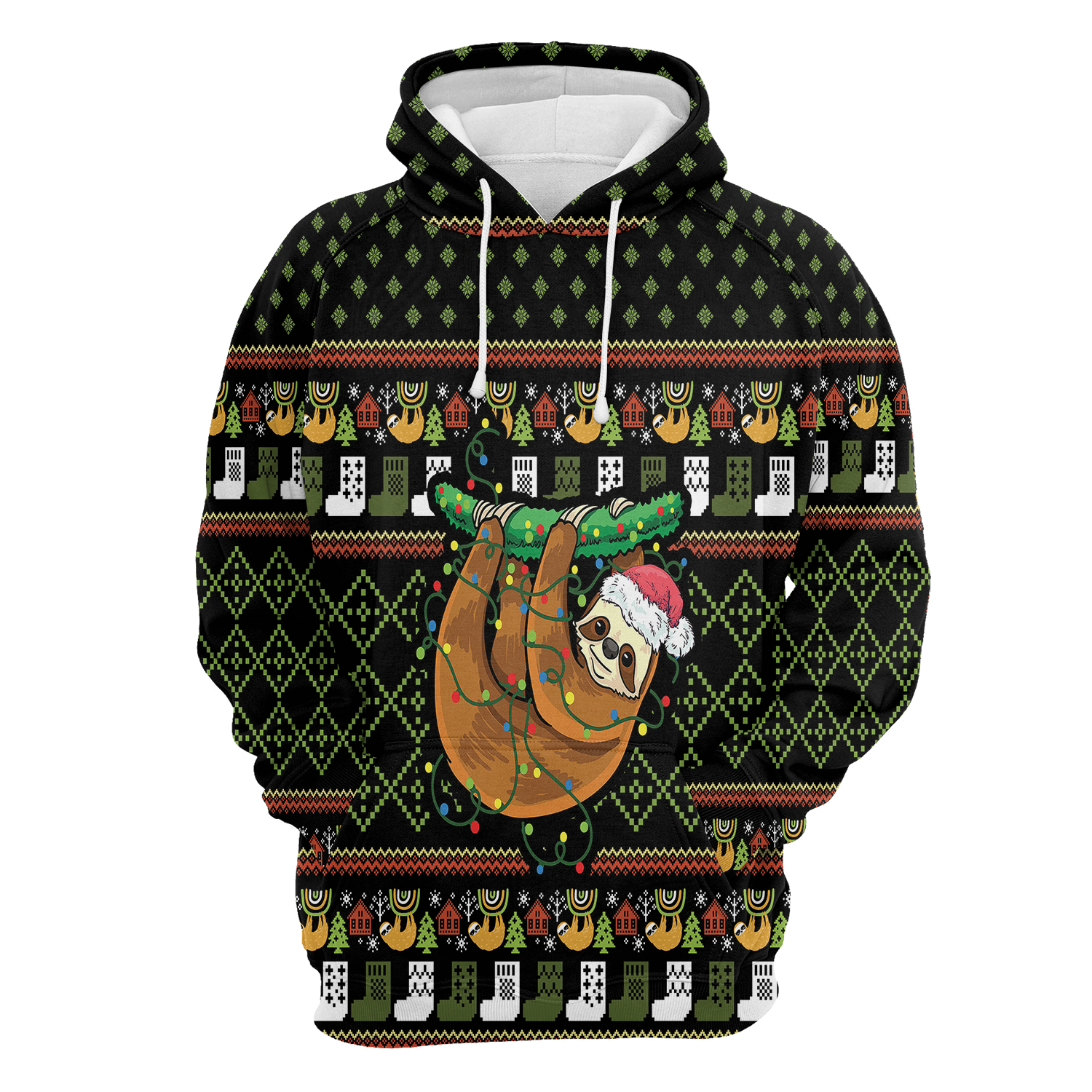 Sloth Christmas Pullover Premium Hoodie, Perfect Outfit For Men And Women On Christmas New Year Autumn Winter