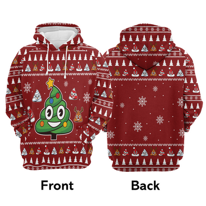 Poop Premium Christmas Hoodie, Poop Christmas Tree Unisex Hoodie For Men & Women - Perfect Gift For Christmas, Family