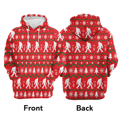 Bigfoot Premium Christmas Hoodie, Bigfoot & Christmas Pattern Unisex Hoodie For Men & Women - Perfect Gift For Christmas, Friends, Family
