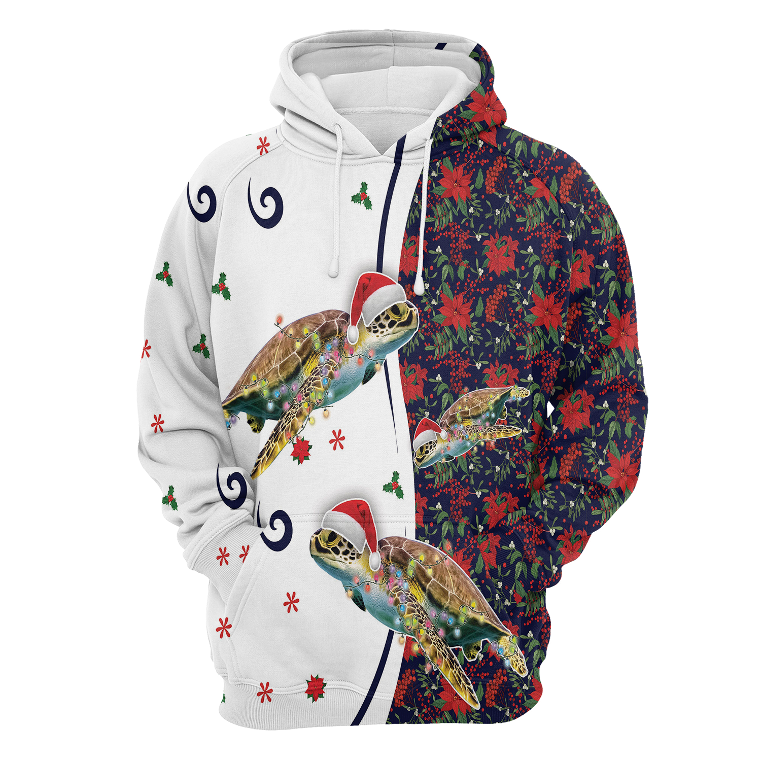 Turtle Santa Hat Pullover Premium Hoodie , Perfect Outfit For Men And Women On Christmas New Year Autumn Winter