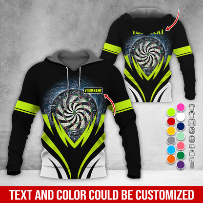 Customized Name & Text Darts Thunder Premium Hoodie, Thunder Vortex Darts Pattern Hoodie, Perfect Gift For Darts Lovers, Friend, Family