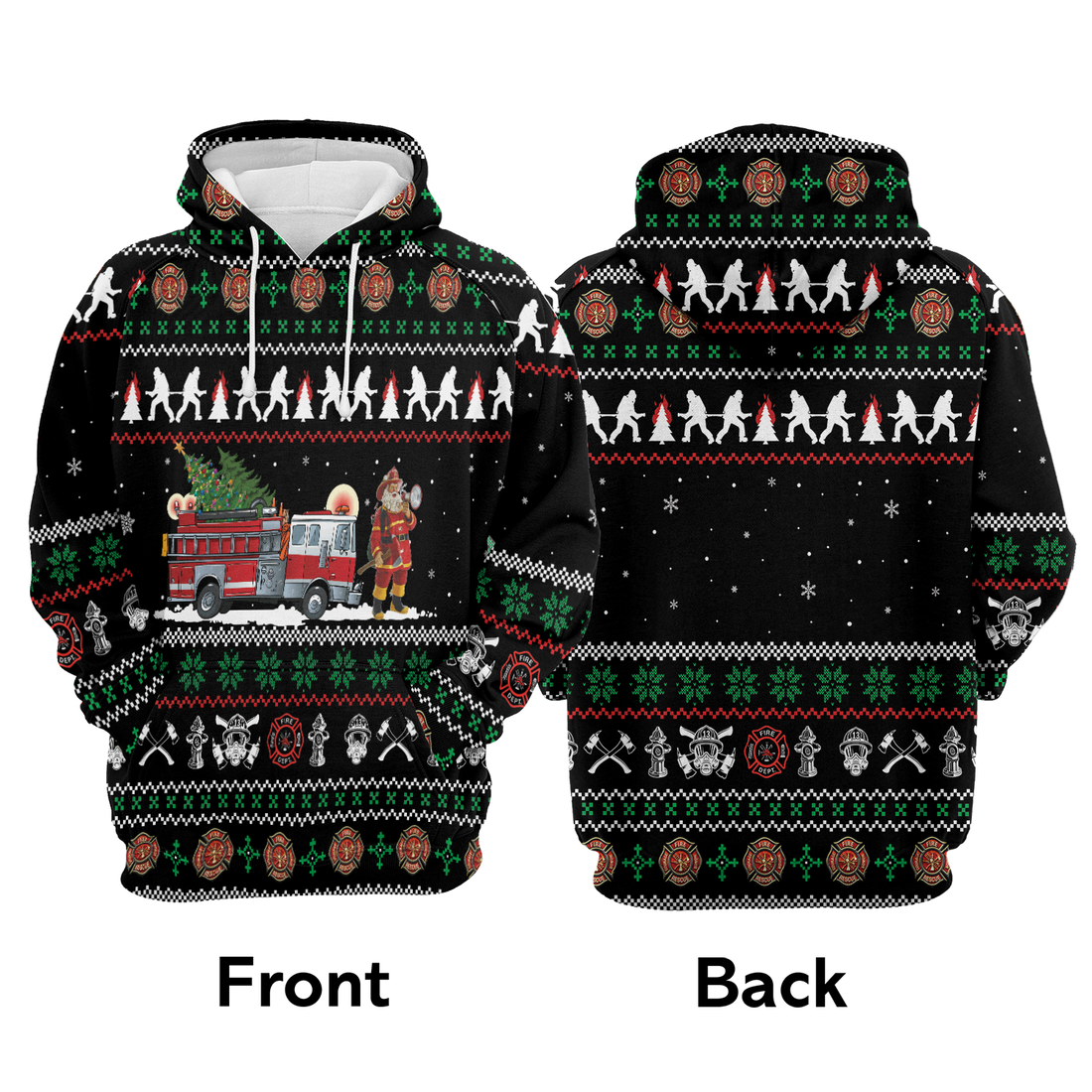 Firefighter Wine Premium Christmas Hoodie, Santa Claus Firefighter Unisex Hoodie For Men & Women - Perfect Gift For Christmas, Firefighter Lover