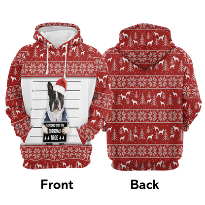 Boston Terrier Premium Christmas Hoodie, I Knocked Over The Christmas Tree Unisex Hoodie For Men & Women - Perfect Gift For Christmas, Boston Terrier Lover