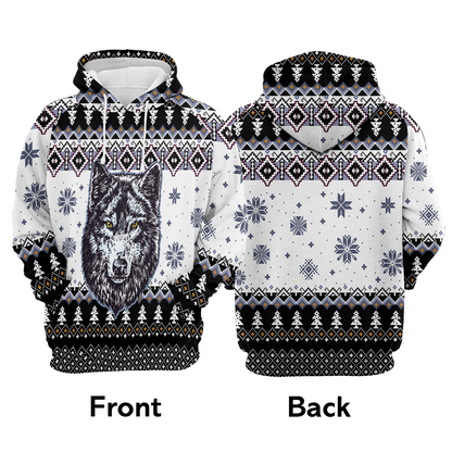 Wolf Premium Christmas Hoodie, Awesome Wolf Christmas Unisex Hoodie For Men & Women - Perfect Gift For Christmas, Wolf Lover