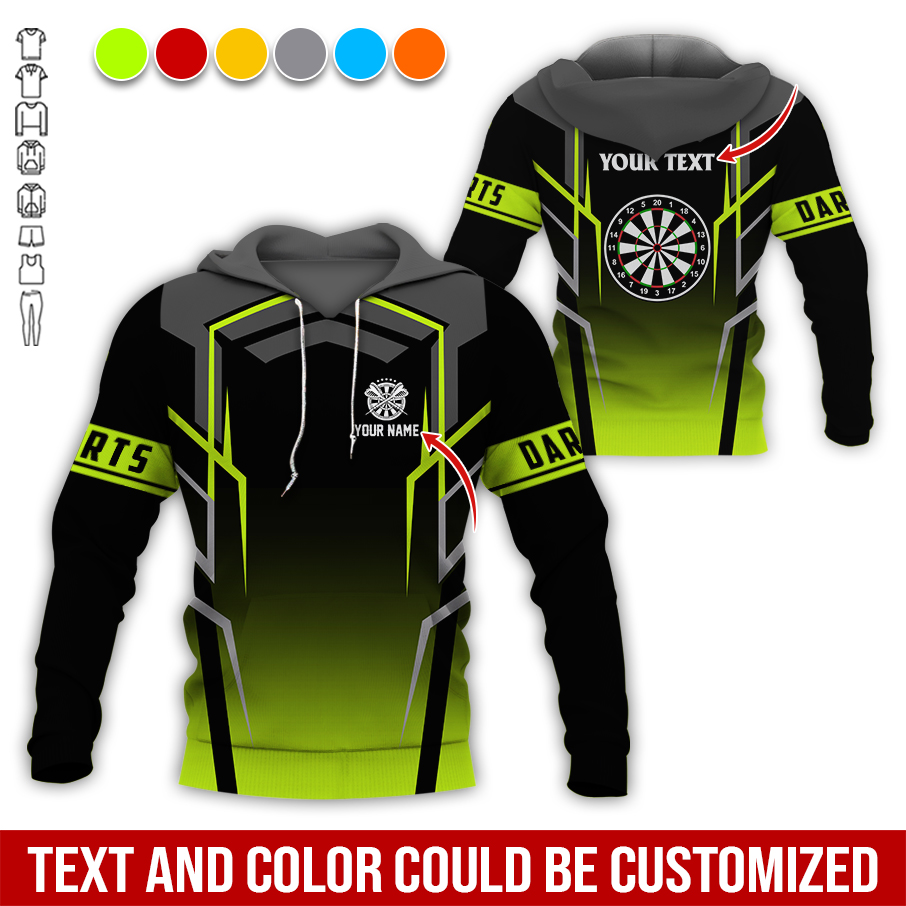 Personalized Darts Premium Hoodie, Dartsboards Pattern Hoodie Black For Darts Player, Perfect Gift For Darts Lovers, Friend, Family