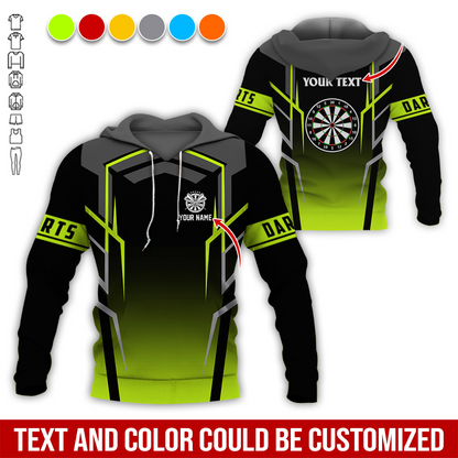 Personalized Darts Premium Hoodie, Dartsboards Pattern Hoodie Black For Darts Player, Perfect Gift For Darts Lovers, Friend, Family