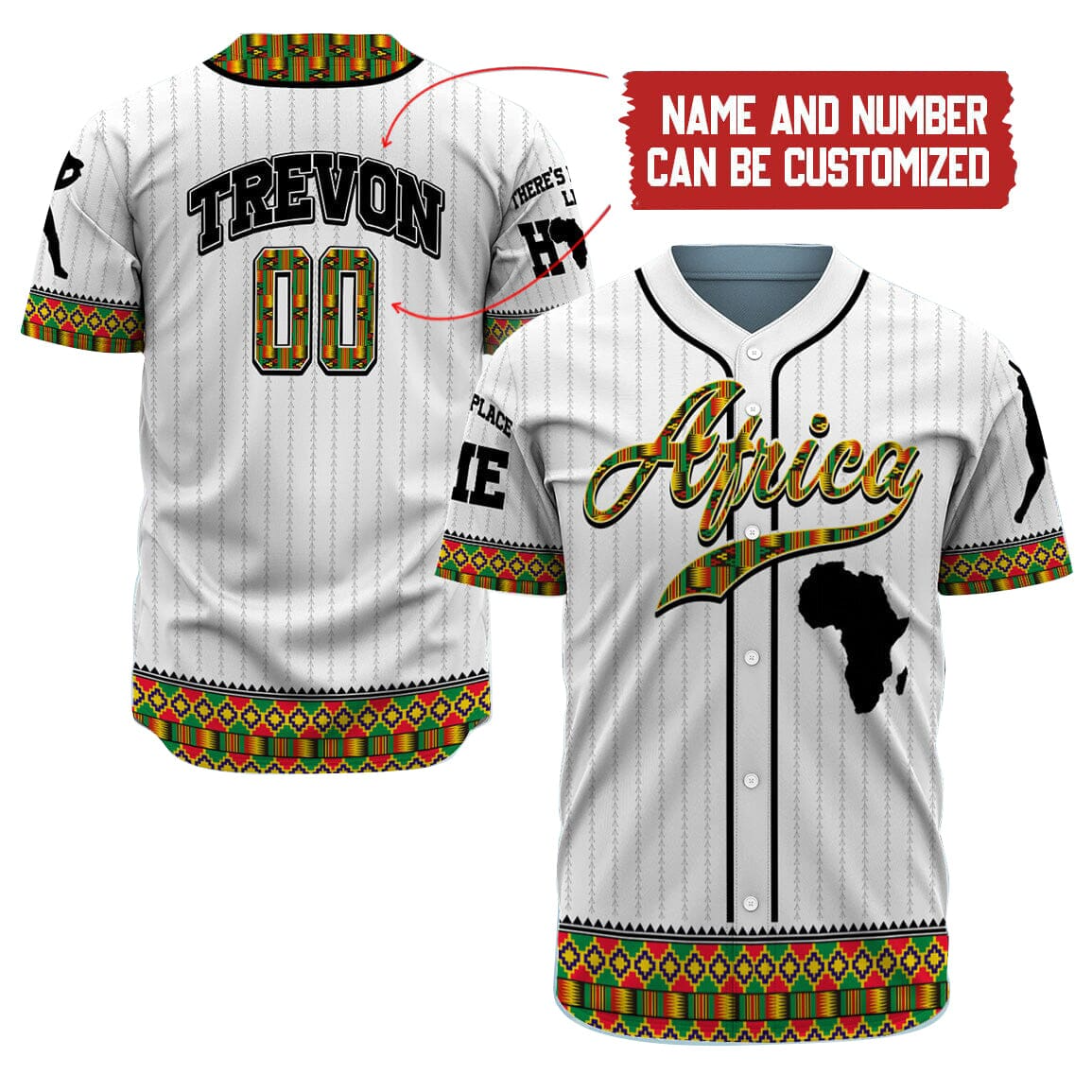 Customized Baseball Jersey Shirt - Personalized Africa Team, Juneteenth Baseball Jersey Shirt For Juneteenth, Baseball Lover