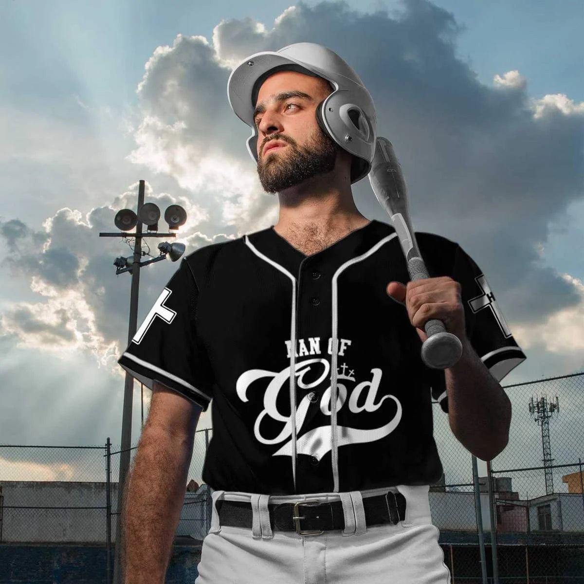 Customized Baseball Jersey Shirt - Personalized Name Man of God Baseball Jersey Shirt For Christian, Baseball Lover