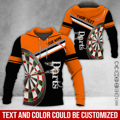 Customized Name & Your Text Darts Premium Hoodie, Darts Pattern Hoodie, Perfect Gift For Darts Lovers, Friend, Family
