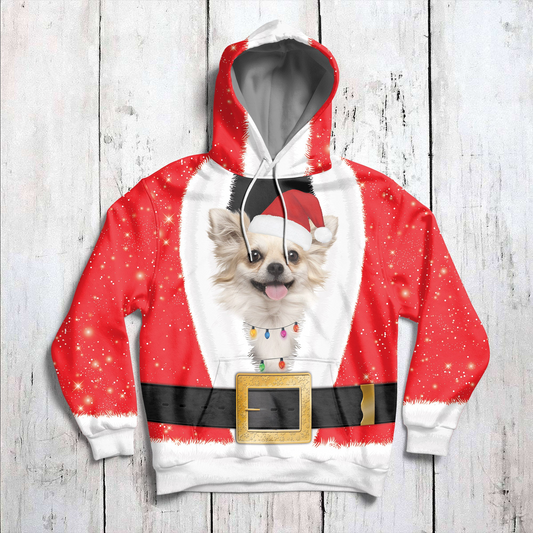 Santa Claus With Chihuahua Pullover Premium Hoodie, Perfect Outfit For Men And Women On Christmas New Year Autumn Winter