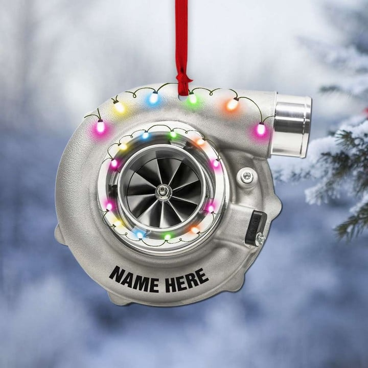 Custom Mechanic Acrylic Ornament, Personalized Name Mechanical Turbo Flat Acrylic Christmas Ornament Gift For Mechanic