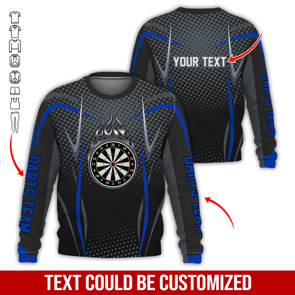 Customized Darts Sweatshirt, Dartboards & Black Flame Sweatshirt For Men & Women, Perfect Gift For Darts Lovers, Darts Player