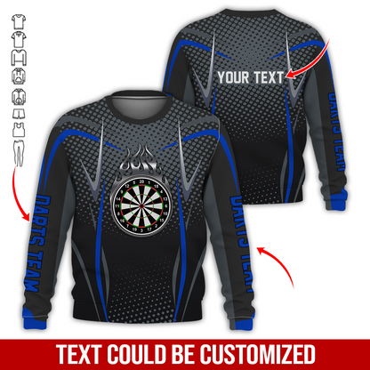 Customized Darts Sweatshirt, Dartboards & Black Flame Sweatshirt For Men & Women, Perfect Gift For Darts Lovers, Darts Player