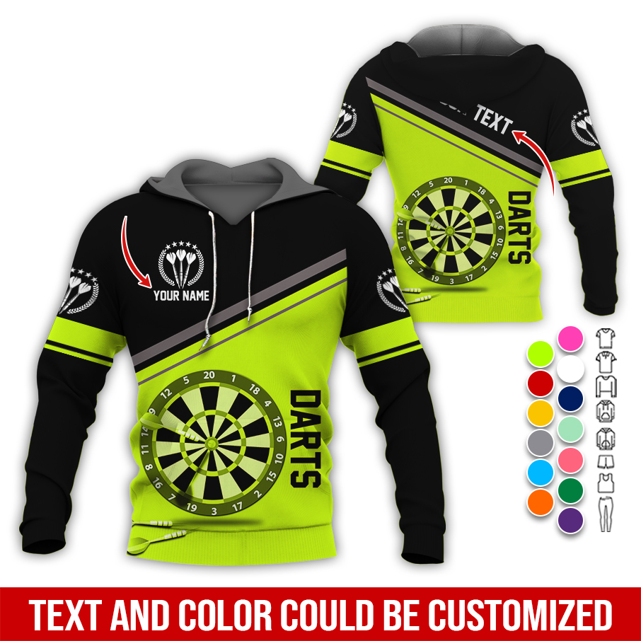 Personalized Name & Text Darts Premium Hoodie, Darts Is My Life Hoodie For Darts Player, Perfect Gift For Darts Lovers, Friend, Family