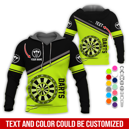 Personalized Name & Text Darts Premium Hoodie, Darts Is My Life Hoodie For Darts Player, Perfect Gift For Darts Lovers, Friend, Family