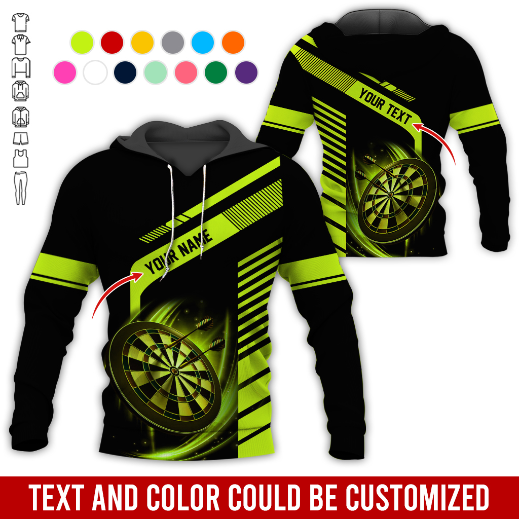Customized Name & Text Darts Premium Hoodie, Throw Your Dart And Let It Fly, Perfect Gift For Darts Lovers, Friend, Family