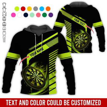 Customized Name & Text Darts Premium Hoodie, Throw Your Dart And Let It Fly, Perfect Gift For Darts Lovers, Friend, Family