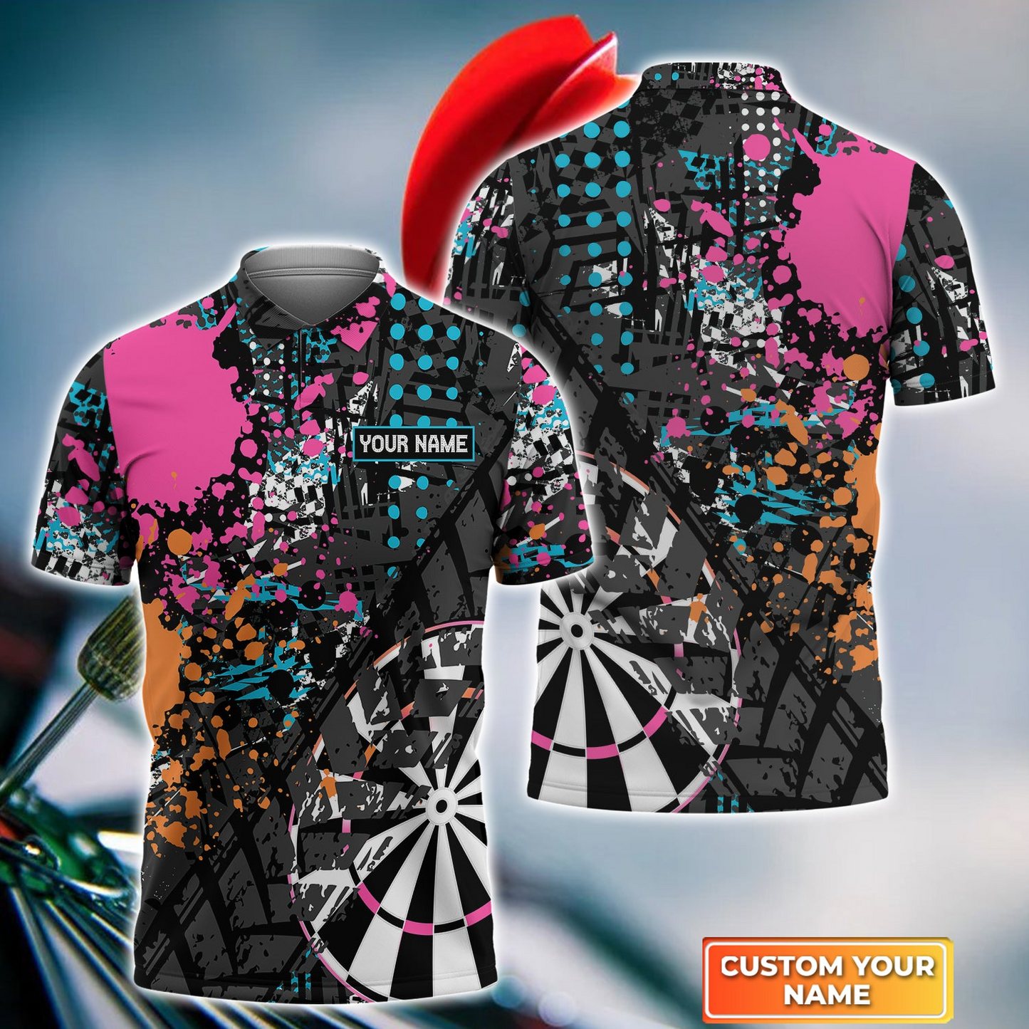 Personalized Darts Polo Shirt - Custom Name Darts Colorful Polo Shirt - Polo Shirt For Darts Team, Darts Lover