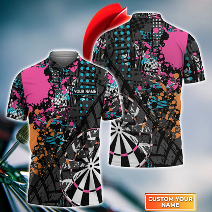 Personalized Darts Polo Shirt - Custom Name Darts Colorful Polo Shirt - Polo Shirt For Darts Team, Darts Lover