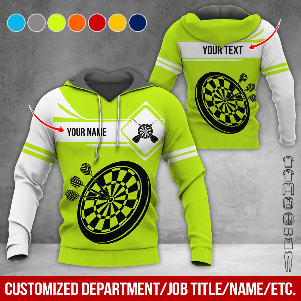 Customized Name Darts Premium Hoodie, Dartboards Pattern Darts Hoodie For Men & Women - Gift For Darts Lovers, Friend, Family