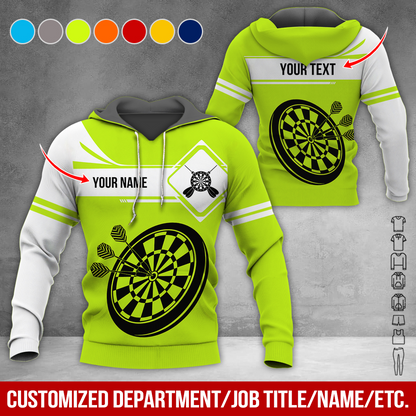 Customized Name Darts Premium Hoodie, Dartboards Pattern Darts Hoodie For Men & Women - Gift For Darts Lovers, Friend, Family