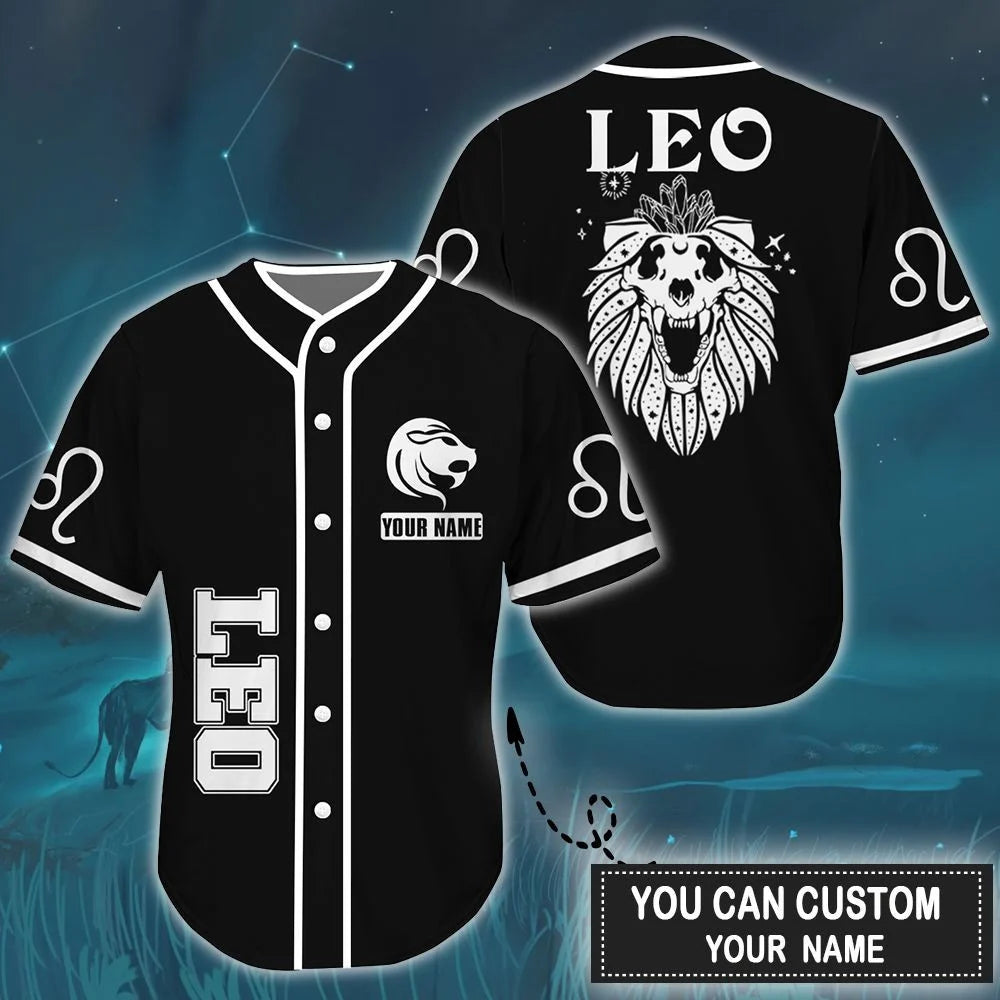 Customized Baseball Jersey Shirt - Personalized Custom Name Leo Is Mysterious Baseball Jersey Shirt For Leo zodiac sign, Baseball Lover