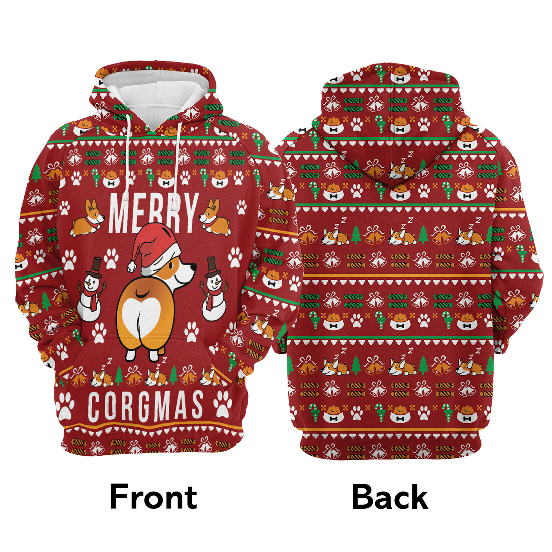 Corgi Premium Christmas Hoodie, Funny Corgi Merry Xmas Unisex Hoodie For Men & Women - Perfect Gift For Christmas, Corgi Lover
