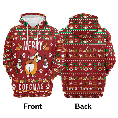 Corgi Premium Christmas Hoodie, Funny Corgi Merry Xmas Unisex Hoodie For Men & Women - Perfect Gift For Christmas, Corgi Lover