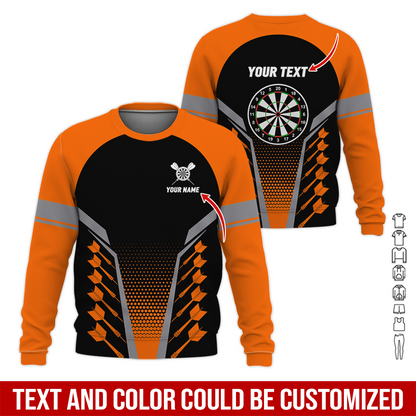 Customized Name Darts Sweatshirt, Darts & Dartboards Pattern Love Darts Shirts - Gift For Darts Lovers, Friend, Family