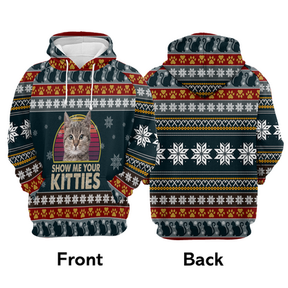 at Xmas Premium Christmas Hoodie, Show Me Your Kitties Unisex Hoodie For Men & Women - Perfect Gift For Christmas, Cat Lovers