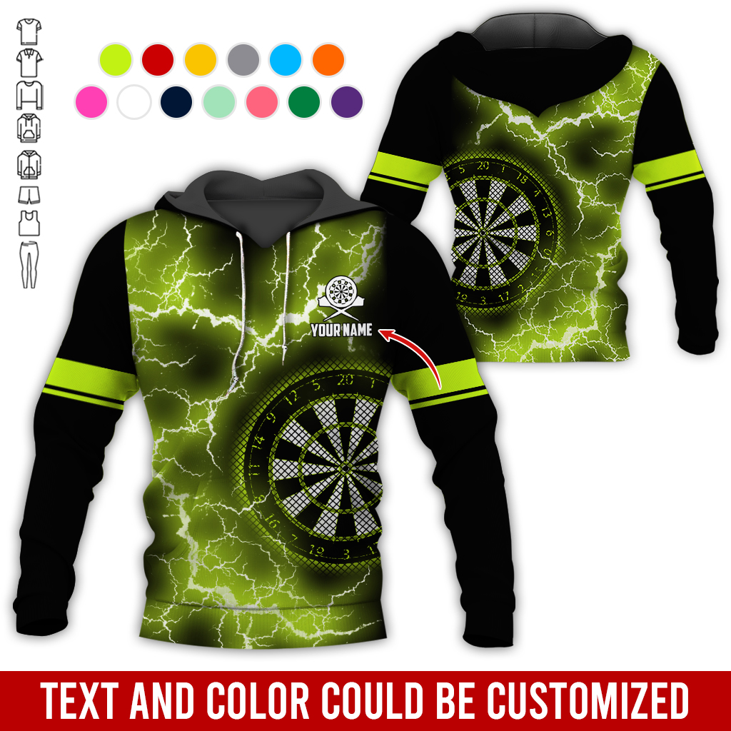 Customized Name Darts Lightning Premium Hoodie, Darts Pattern Hoodie, Perfect Gift For Darts Lovers, Friend, Family