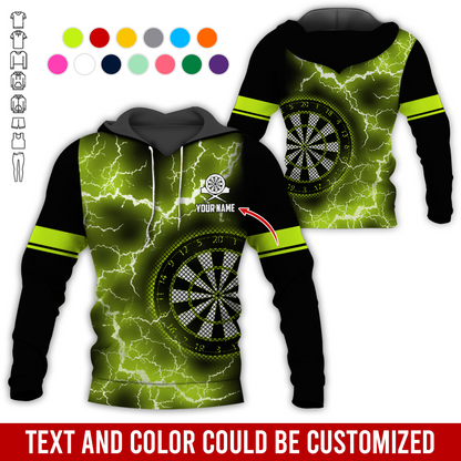 Customized Name Darts Lightning Premium Hoodie, Darts Pattern Hoodie, Perfect Gift For Darts Lovers, Friend, Family