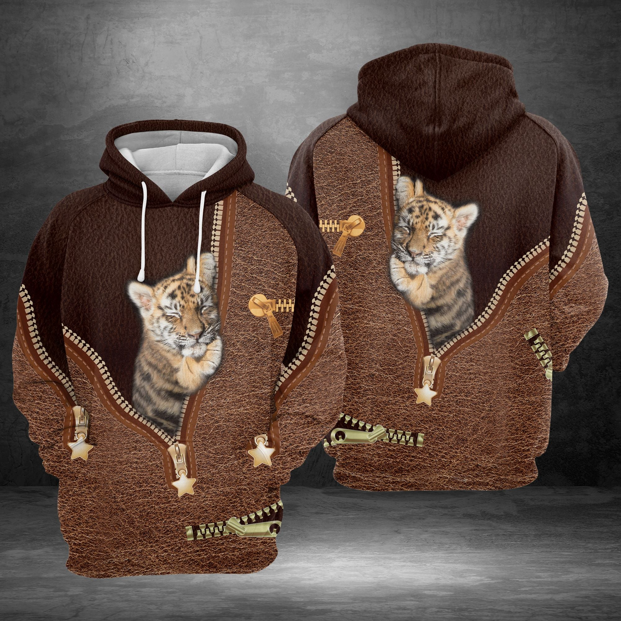 Tiger Leather Pullover Premium Hoodie, Perfect Outfit For Men And Women On Christmas New Year Autumn Winter