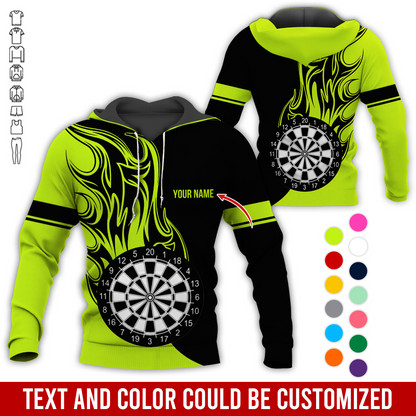 Personalized Name Darts Premium Hoodie, Fire Dartsboards Pattern Hoodie For Men & Women, Perfect Gift For Darts Lovers, Friend, Family