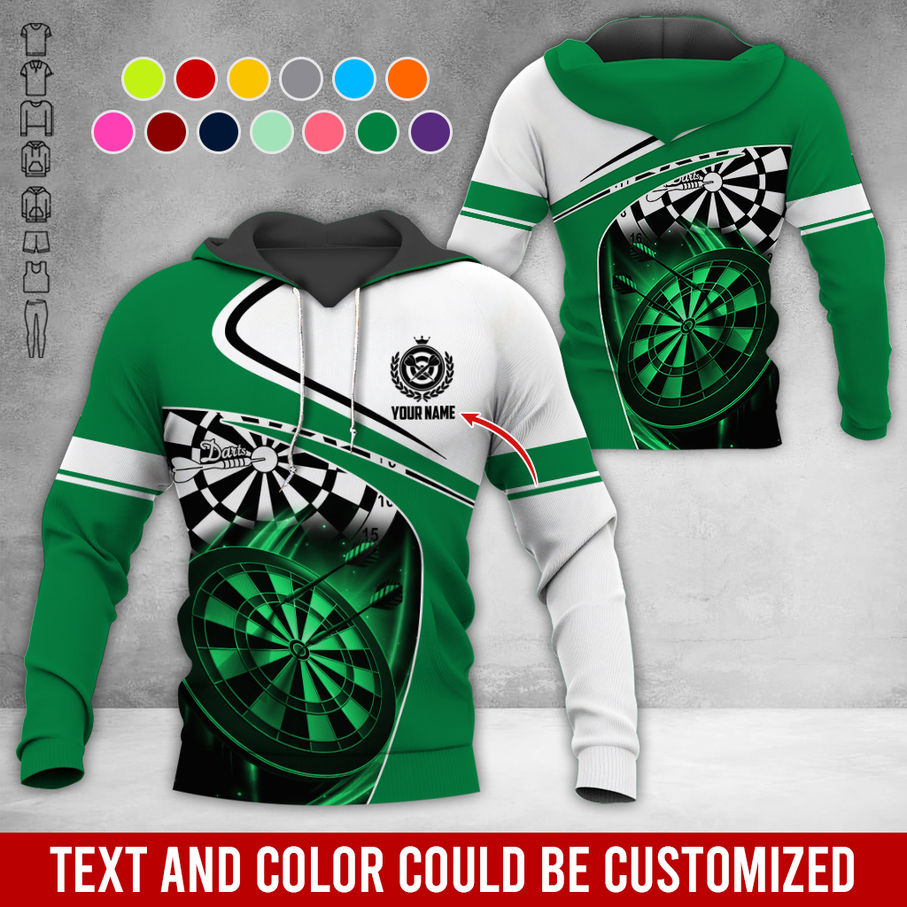 Customized Name Darts Premium Hoodie, Darts Is My Life White Hoodie, Perfect Gift For Darts Lovers, Friend, Family