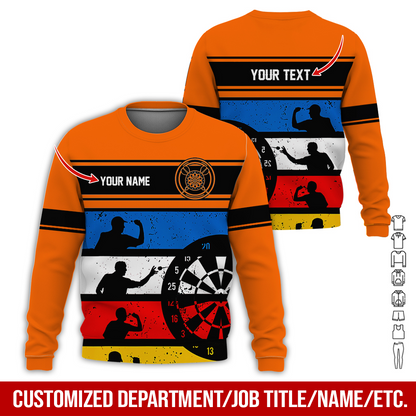 Customized Name Darts Sweatshirt, How To Play Darts Pattern Darts Shirts For Men & Women - Gift For Darts Lovers, Friend, Family