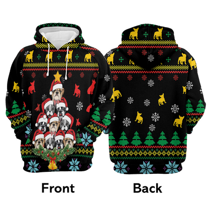 French Bulldog Premium Christmas Hoodie, French Bulldog Christmas Tree Unisex Hoodie For Men & Women - Perfect Gift For Christmas, Dog Lover