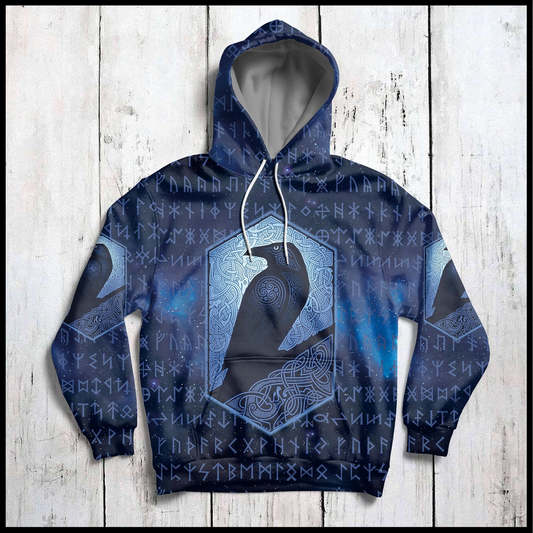 Navy Viking Raven Pullover Premium Hoodie, Perfect Outfit For Men And Women On Christmas New Year Autumn Winter