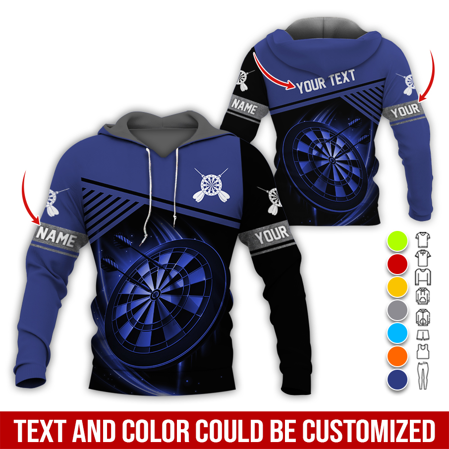 Customized Name & Text Darts Premium Hoodie, Darts Colorful Hoodie For Men & Woman, Perfect Gift For Darts Lovers, Darts Player