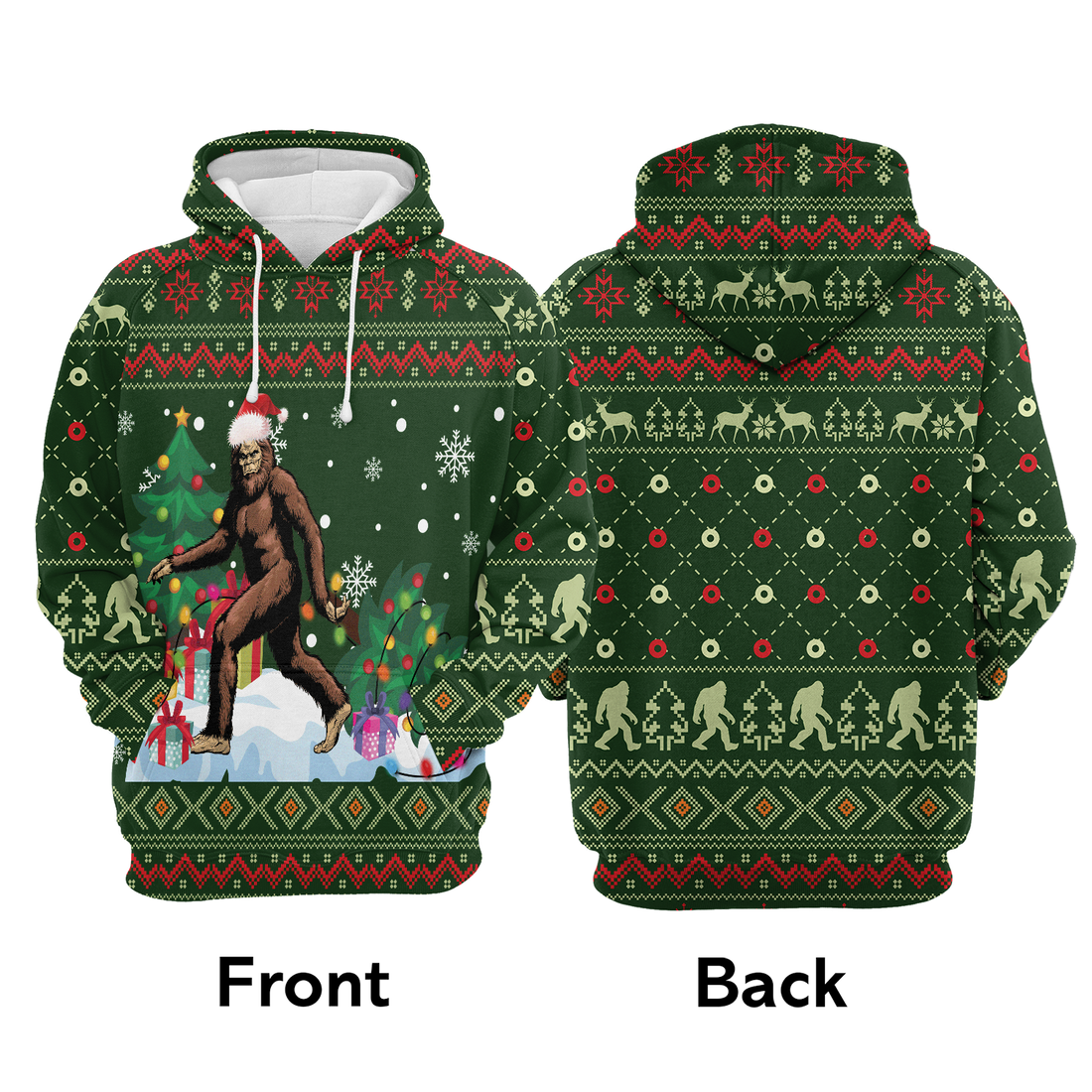 BigFoot Premium Christmas Hoodie, BigFoot Xmas Christmas Pattern Unisex Hoodie For Men & Women - Perfect Gift For Christmas, BigFoot Lover