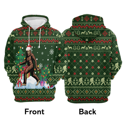 BigFoot Premium Christmas Hoodie, BigFoot Xmas Christmas Pattern Unisex Hoodie For Men & Women - Perfect Gift For Christmas, BigFoot Lover