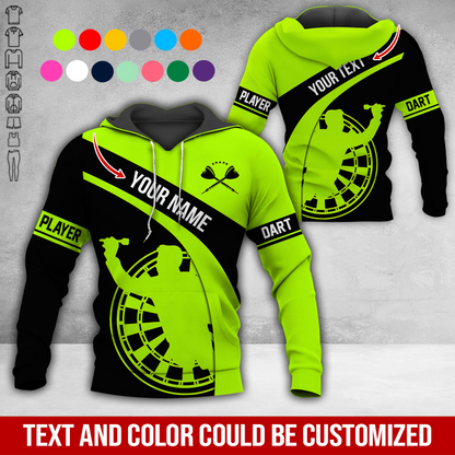Customized Name & Text Darts Premium Hoodie, Darts Player Pattern Hoodie, Perfect Gift For Darts Lovers, Darts Player