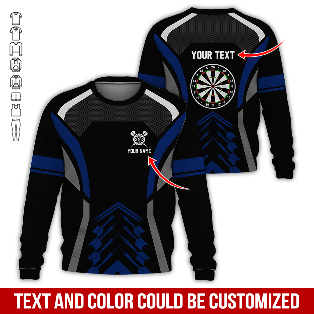 Customized Name Darts Sweatshirt, Dartboards Pattern Sweatshirt For Darts Player, Perfect Gift For Darts Lovers, Friend, Family