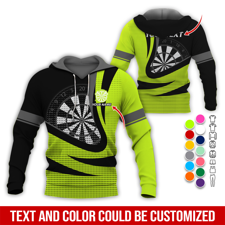 Personalized Name & Text Darts Premium Hoodie, Spot Pattern Darts Hoodie, Perfect Gift For Darts Lovers, Friend, Family
