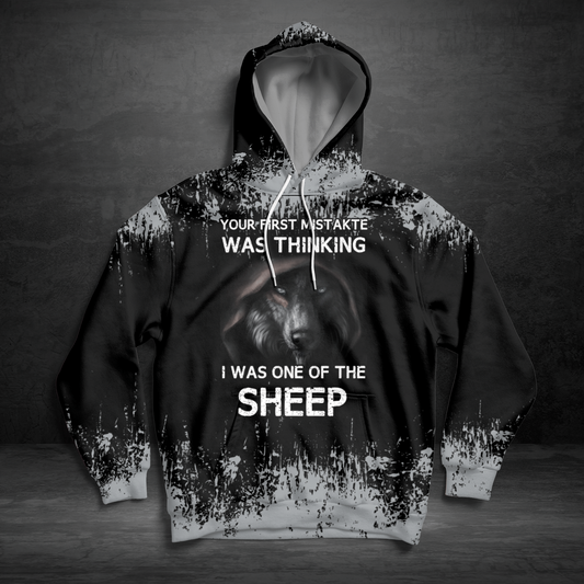 Strong Wolf Pullover Premium Hoodie Your First Mistakte Was Thinking, Perfect Outfit For Men And Women On Christmas New Year Autumn Winter
