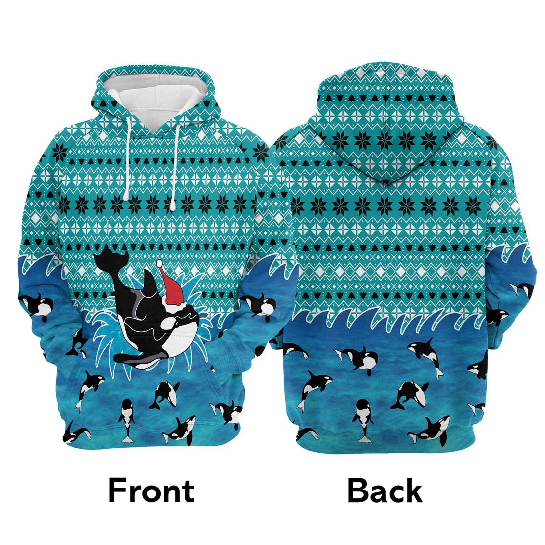 Orca Premium Christmas Hoodie, Orca Merry Christmas Unisex Hoodie For Men & Women - Perfect Gift For Christmas, Orca Lover