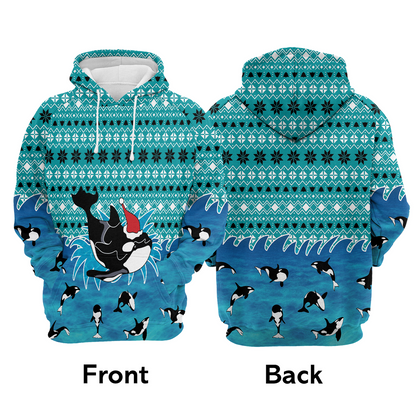 Orca Premium Christmas Hoodie, Orca Merry Christmas Unisex Hoodie For Men & Women - Perfect Gift For Christmas, Orca Lover
