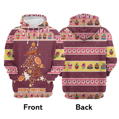 Gingerbread Premium Christmas Hoodie, Gingerbread Christmas Tree Christmas Unisex Hoodie For Men & Women - Perfect Gift For Christmas, Family